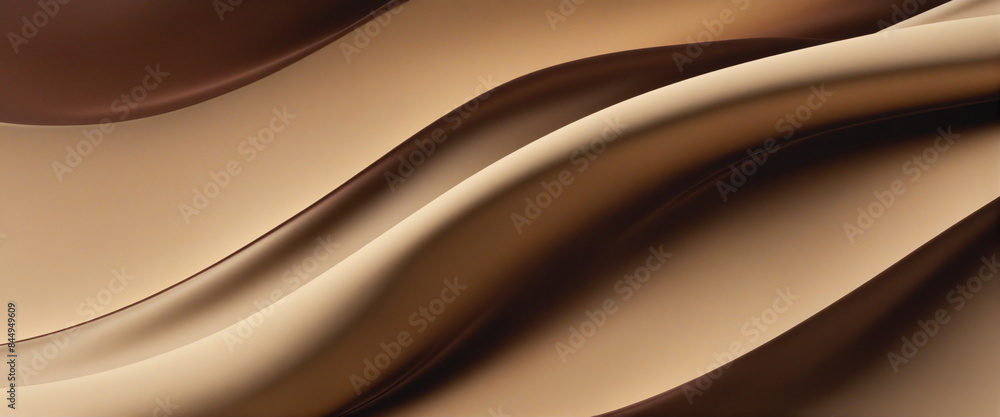 Poster Elegant Beige and Brown Gradient Wave Background with Smooth Texture for Luxury Website Header Design