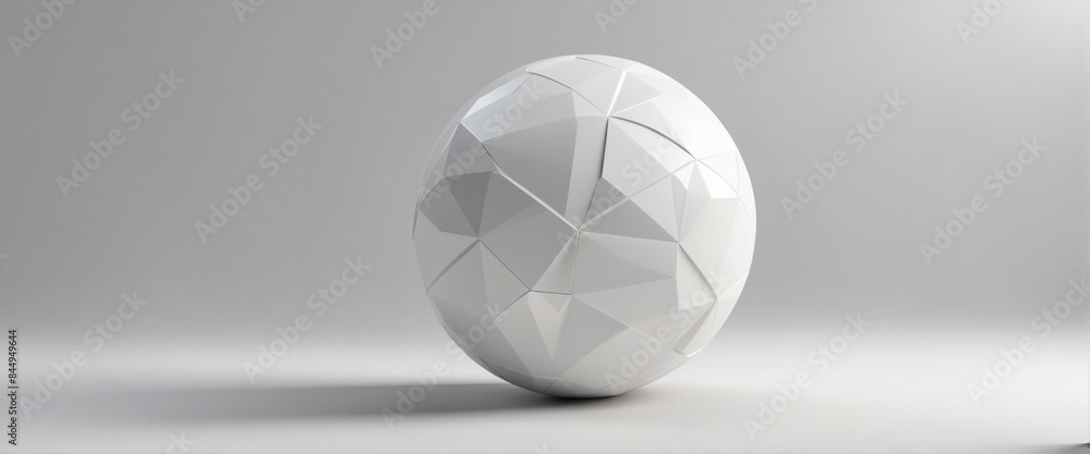 Poster three-dimensional minimalist sphere isolated in a blank white background with soft light and shadow