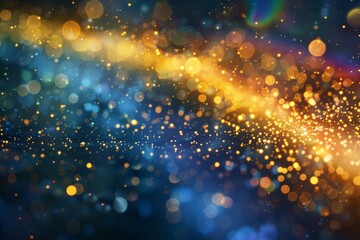 Obraz premium Golden Sparkling Light Trails on Dark Background, Capturing the Energy and Movement of Light in a Stunning Visual Display