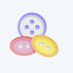 Icon Buttons. related to Sewing symbol. flat style. simple design illustration