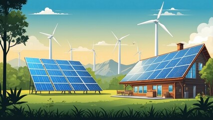 Illustration of renewable energy sources