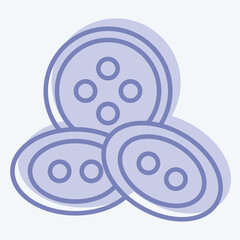 Icon Buttons. related to Sewing symbol. two tone style. simple design illustration