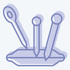 Icon Needle. related to Sewing symbol. two tone style. simple design illustration