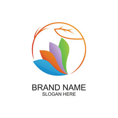 Brand name logo design simple concept Premium Vector