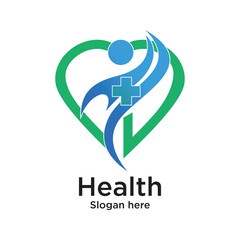 Health logo design simple concept Premium Vector