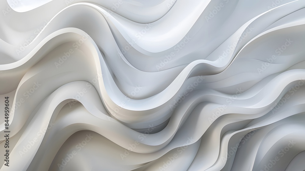 Poster abstract white and light gray wave modern soft luxury texture with smooth and clean vector subtle ba