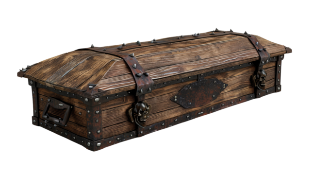 A coffin on a transparent background