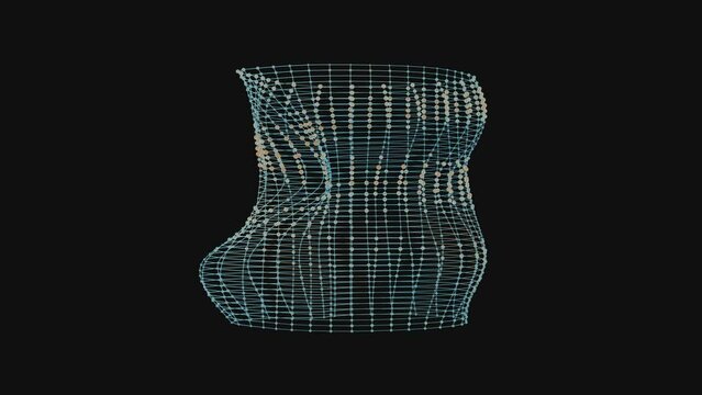 Puffed: Abstract particle network topographic graph wave landscape  animation art generative technology Design Motion