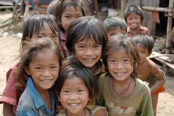 Children of a village in the Mekong Delta in Vietnam