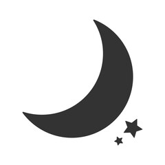 三日月と星のモノクロシルエットアイコン © yonaga aim