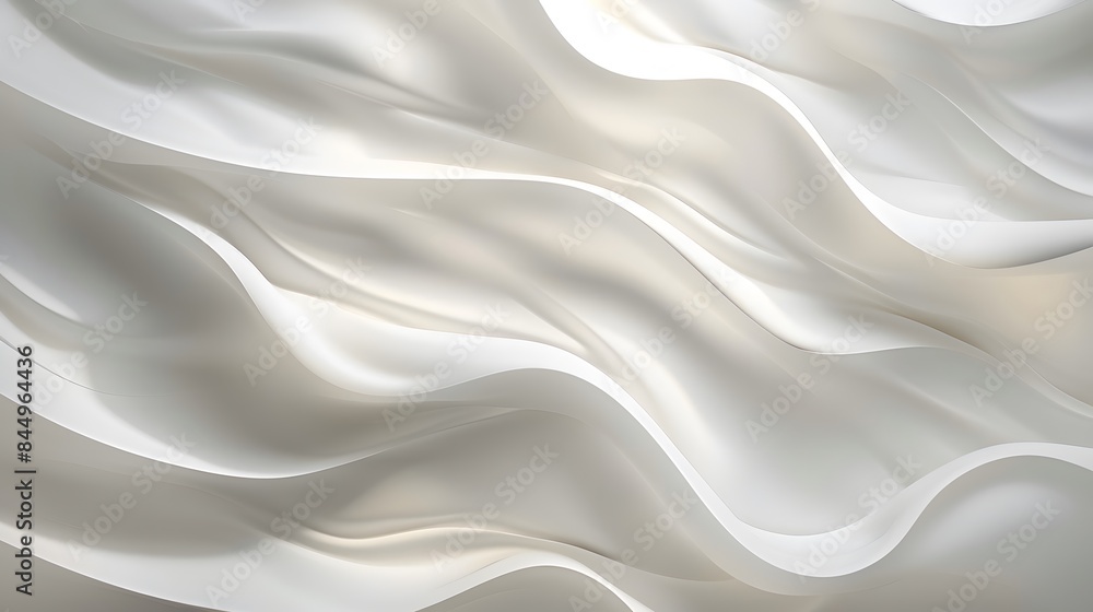 Poster abstract white and light gray wave modern soft luxury texture with smooth and clean vector subtle ba