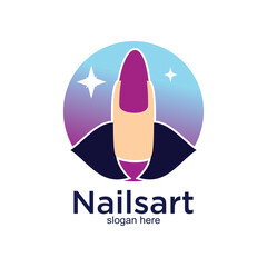 Fototapeta premium Nailsart logo design simple concept Premium Vector