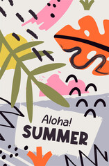 Aloha Summer Hand Drawn Poster