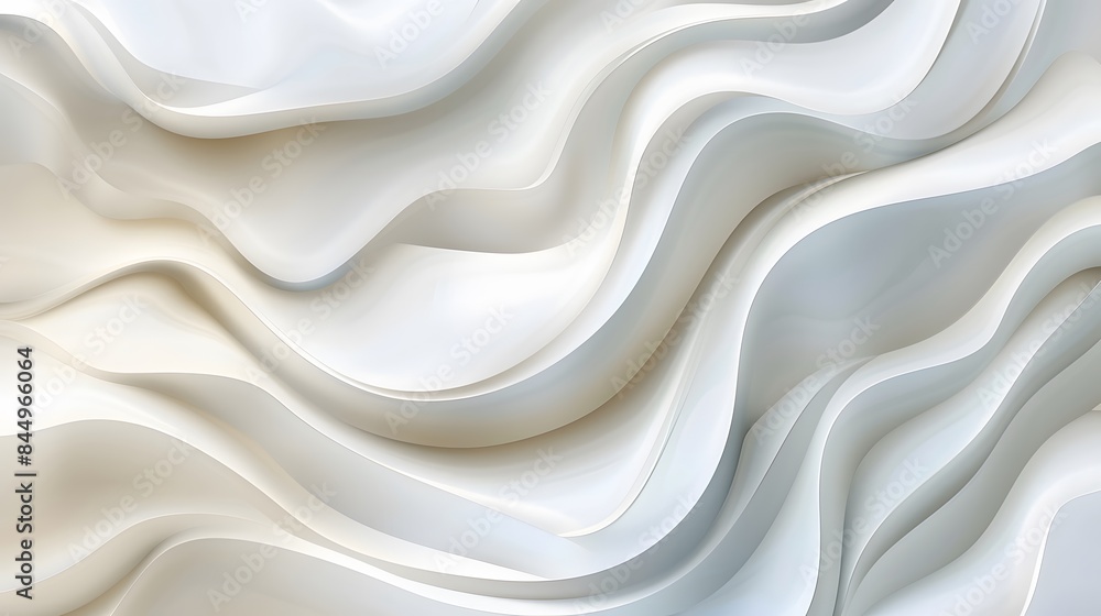 Poster abstract white and light gray wave modern soft luxury texture with smooth and clean vector subtle ba