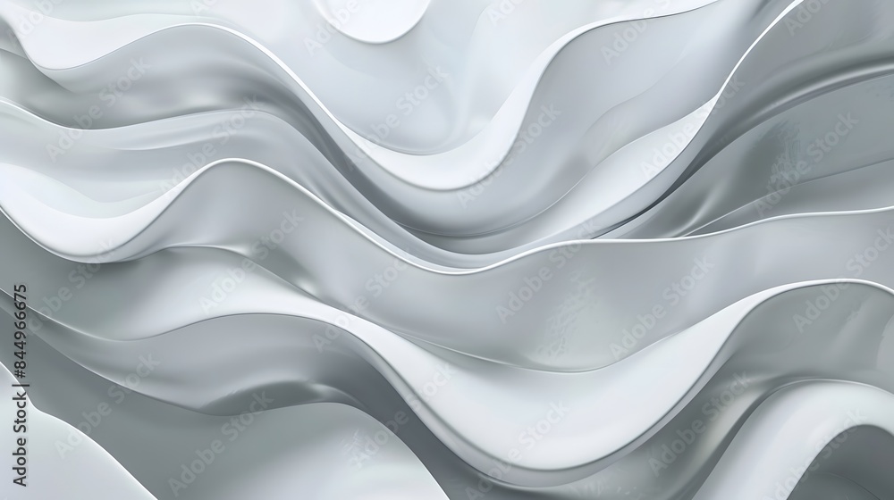 Poster abstract white and light gray wave modern soft luxury texture with smooth and clean vector subtle ba