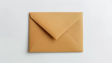 Greeting card placed on colored envelope against white background