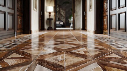 Decorating with Ceramic Tiles and Cement Flooring Transitioning between Wood Marble and Exterior and Interior Wooden Patterns