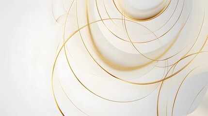 Abstract gold circle lines on white background.