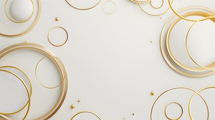 Abstract gold circle lines on white background.