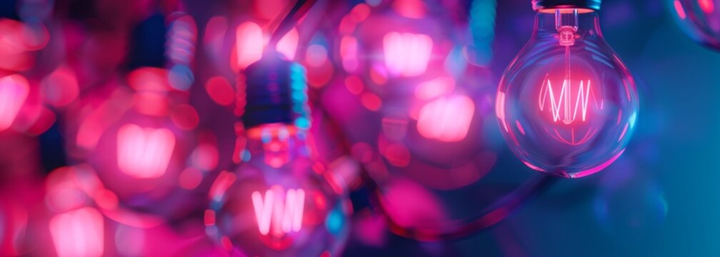 Light bulb vivid lamp horizontal banner wallpaper background