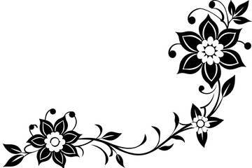 floral corner design ornament vector illustration