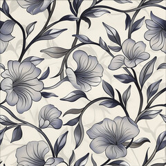 Fototapeta premium Repeating floral pattern for wallpaper or fabric design, wrapping