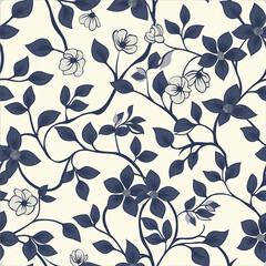 Repeating floral pattern for wallpaper or fabric design, wrapping