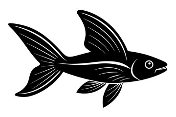 Flying Fish silhouette vector illustration