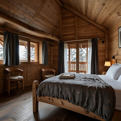 Hotel Room in a Wooden Chalet