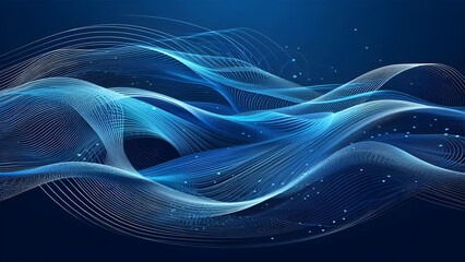 Abstract background a blue wavy lines in a blue background