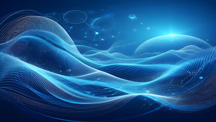 Abstract background a blue wavy lines in a blue background