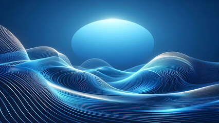 Abstract background a blue wavy lines in a blue background