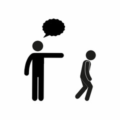 two people, communication, human figure, sketch isolated on a white background, flat  illustration