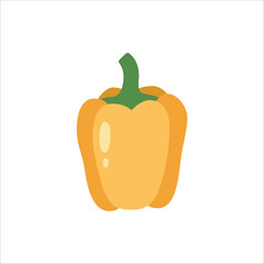 Fresh Yellow Bell Pepper Vegetable Vector Illustration Isolated On White Background