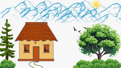 A beautiful house in the village 