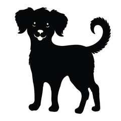 Dog silhouette cute pet dog vector illustration