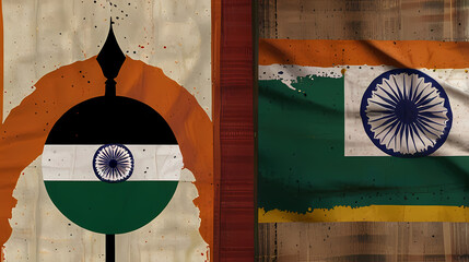 Collage Artwork with an Republic of India Country Theme