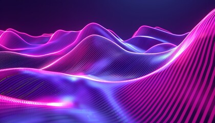 violet pink lines glowing in ultraviolet light