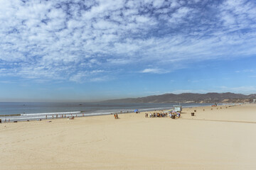 Paisaje hermoso en la playa de Santa Mónica