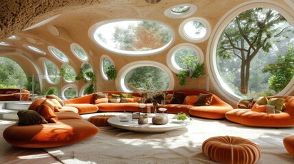 Living room design: a creative and innovative model blending modern aesthetics with functionality, redefining the heart of the home with stylish and practical elements.