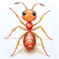 Child's Illustration of an Ant: AI-Generated Hand-Drawn Representation