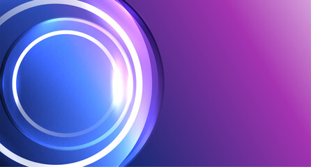 Neon glass circle copyspace for your text or product presentation geometric background. Vector illustration For Wallpaper, Banner, Background, Card, Book Illustration, landing page