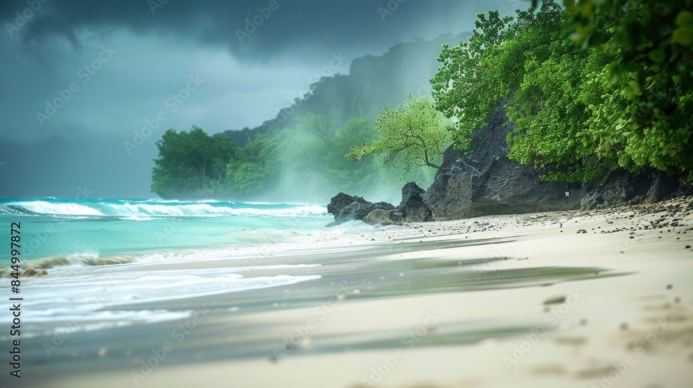Poster a tranquil beach setting becomes an otherworldly escape in this defocused background. soft sand and 