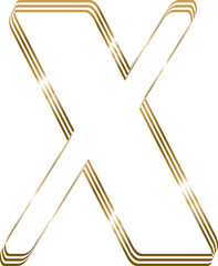 Golden outline letter X