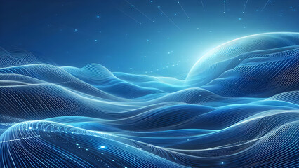 Abstract background a blue wavy lines in a blue background