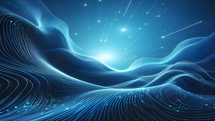 Abstract background a blue wavy lines in a blue background