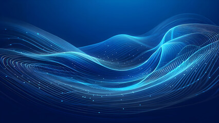 Abstract background a blue wavy lines in a blue background