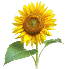 theme summer and isolated on a white background Bright yellow sunflower-PNG