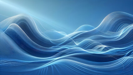 Abstract background a blue wavy lines in a blue background