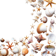 Sandy beach with seashells-PNG